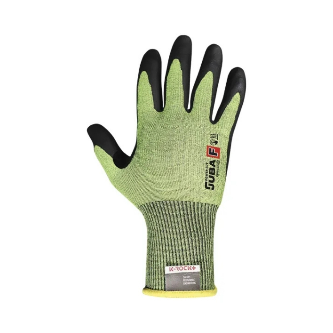 Guante de fibra K-ROCK+ (sin fibra de vidrio ni hilo de acero) con nailon y elastano recubierto de nitrilo foam - MARCA JUBA